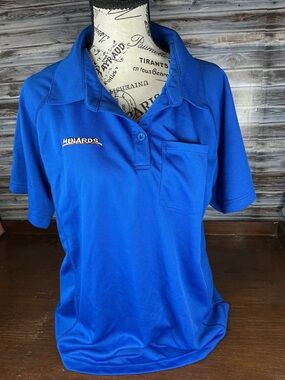 ★ Menards Blue Polo Shirt Performance Short Sleeve Workwear Logo